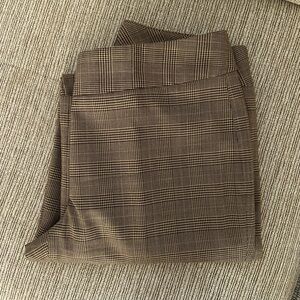 Petite 6 lined pants trousers brown plaid